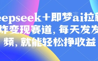 原客单价998的deepseek+即梦ai拉新，王炸变现赛道，每天发发视频，就能轻松挣收益