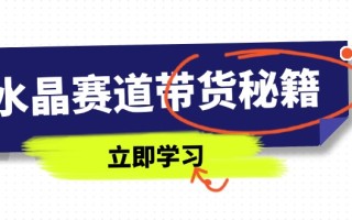 水晶赛道带货秘籍，国学结合、短视频起号、拍摄技巧、直播话术等内容
