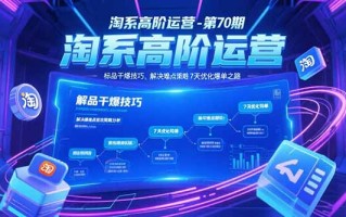 淘系高阶运营-第70期，标品干爆技巧，解决难点策略，大佬操盘方法