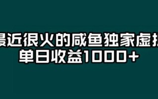 最近很火的咸鱼独家虚拟，单日收益1000+