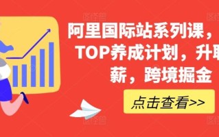 阿里国际站系列课，运营TOP养成计划，升职加薪，跨境掘金