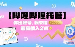 【哔哩哔哩托管】你出账号，我来运营，最高躺入2W【揭秘】