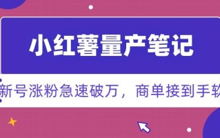 小红书量产笔记，一分种一条笔记，新号涨粉急速破万，新黑马赛道，商单接到手软【揭秘】