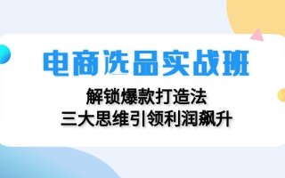 电商选品实战班：解锁爆款打造法，三大思维引领利润飙升
