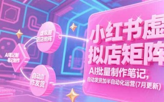 小红书虚拟店矩阵，AI批量制作笔记，自动发货加半自动化运营(7月更新