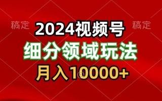 2024视频号分成计划细分领域玩法，每天5分钟，月入1W+