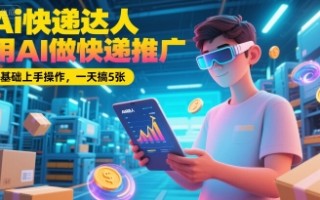 Ai快递达人，用AI做快递推广，0基础上手操作，一天搞5张