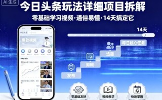 今日头条玩法详细项目拆解，零基础学习视频 通俗易懂 14天搞定它