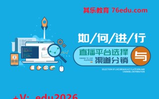 如何进行直播平台选择与渠道分销（2集） mp4高清无水印视频教程网盘免费下载