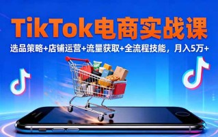 TikTok电商实战课10月，选品策略+店铺运营+流量获取+全流程技能，月入5万+
