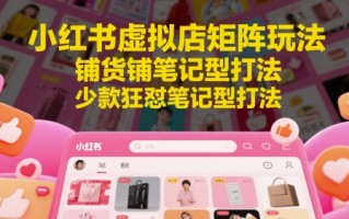小红书虚拟店矩阵玩法，铺货铺笔记型打法，少款狂怼笔记型打法(更新)