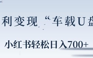 小红书“车载U盘”暴利引流，日入700+