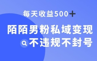 陌陌男粉私域变现新玩法，日入500+，不违规不封号