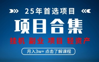 实操项目合集 挂机类型 直播类型 轻资产创业类型 课程分享各项目介绍和原理