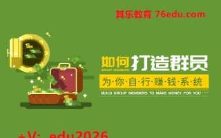 如何打造群员为你自行赚钱系统（2集） mp4高清无水印视频教程网盘免费下载