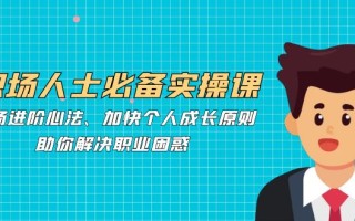 职场人士必备实操课：职场进阶心法、加快个人成长原则，助你解决职业困惑