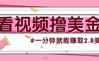 国外无脑看直播撸美金项目，多账号操作，可收益放大，每分钟最高赚取2.8美元！