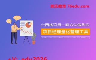 六西格玛用一套方法做到底-项目经理的量化管理工具（7集） mp4高清无水印视频教程网盘免费下载