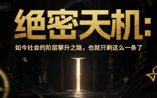 付费文章：绝密天机：如今社会的阶层攀升之路，也就只剩这么一条了