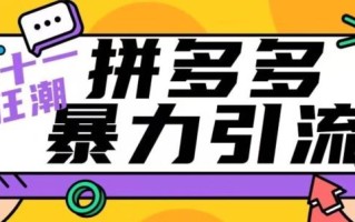 【首发】双十一拼多多暴力引流，日引300+微信