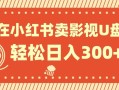 在小红书上卖影视U盘，轻松日入300+，操作简单，小白可轻松上手