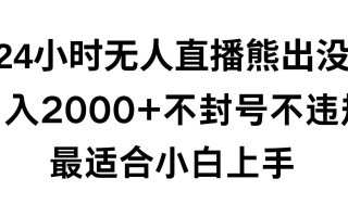 快手24小时无人直播熊出没，不封直播间，不违规，日入2000+，最适合小白上手，保姆式教学【揭秘】