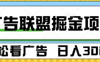 广告联盟 独家玩法轻松看广告 每天300+ 可批量操作