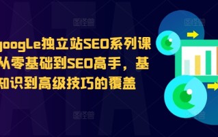 谷歌google独立站SEO系列课程，从零基础到SEO高手，基础知识到高级技巧的覆盖