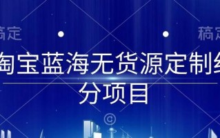 淘宝蓝海无货源定制细分项目，从0到起店实操全流程【揭秘】