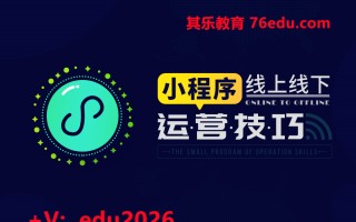 小程序线上线下运营技巧 mp4高清无水印视频教程网盘免费下载