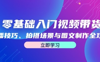零基础入门视频带货：直播技巧、拍摄场景与图文制作全攻略