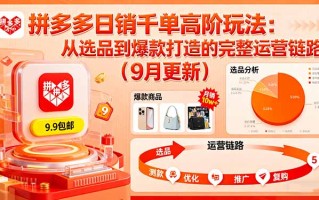 拼多多日销千单高阶玩法：从选品到爆款打造的完整运营链路(9月更新