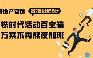 (9966期)房产营销高效活动36计：黑铁时代 活动百宝箱，写方案不再熬夜加班