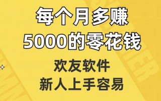 欢友软件，新人上手容易，每个月多赚5000的零花钱【揭秘】