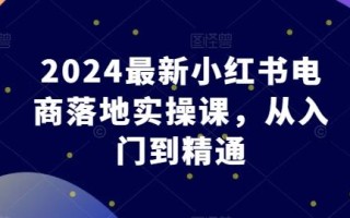 2024最新小红书电商落地实操课，从入门到精通
