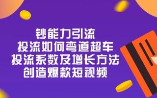 钞 能 力 引 流：投流弯道超车，投流系数及增长方法，创造爆款短视频-20节