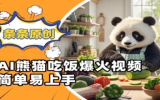 Ai熊猫吃饭爆火视频，条条原创，简单易上手