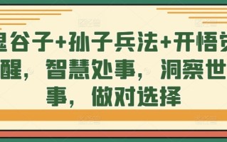 鬼谷子+孙子兵法+开悟觉醒，智慧处事，洞察世事，做对选择