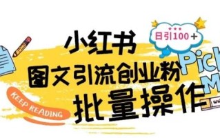 最新小红书批量图文引流技术，日引100+创业粉【揭秘】