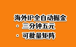 海外ip全自动掘金，2025必做蓝海项目，3分钟落地，矩阵直接开干【揭秘】