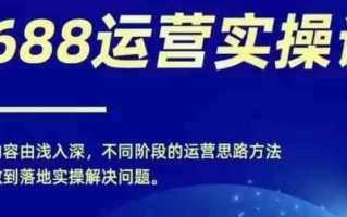 1688实操运营课，零基础学会1688实操运营，电商年入百万不是梦