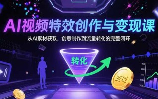 AI视频特效创作与变现课：从AI素材获取、创意制作到流量转化的完整闭环