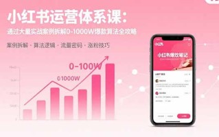 小红书运营体系课：通过大量实战案例拆解0-1000W爆款算法全攻略