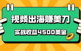 国内爆款视频出海赚美刀，实战收益4500美金，批量无脑搬运，无需经验直接上手