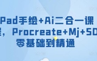 iPad手绘+Ai二合一课程，​Procreate+Mj+SD零基础到精通