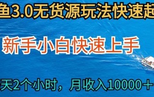 (9913期)2024最新闲鱼无货源玩法，从0开始小白快手上手，每天2小时月收入过万