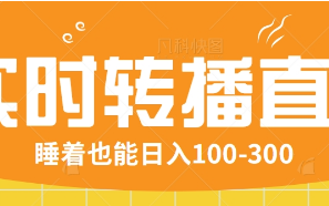 24小时实时转播别人红包小游戏直播间，睡着也能日入100-300【全套教程工具免费】