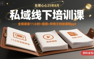 东哥心心25年8月私域线下培训课，全程录音11小时+视频+所有文档加课程ppt