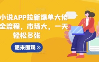 蛋花小说APP拉新爆单大佬实操全流程，市场大，一天轻松多张