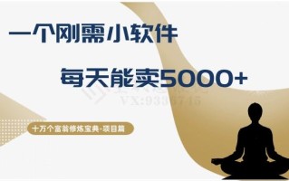 十万个富翁修炼宝典之17.一个刚需小软件，每天能卖5000+